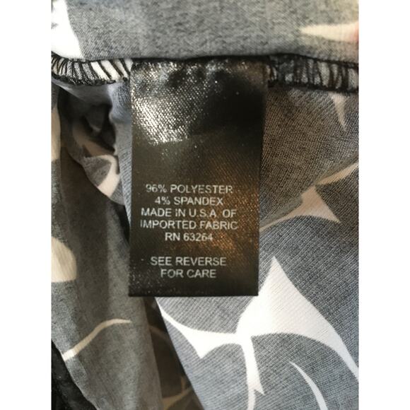 DressBarn Collection 3X Women’s Black White Ruched Wrap Top Beaded Hem Sequence - Picture 4 of 7